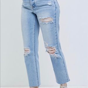 Terra Blue High Waisted Straight Leg Jeans